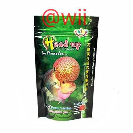 Okiko hijau Head Up Huncher makanan pakan ikan louhan 100gr