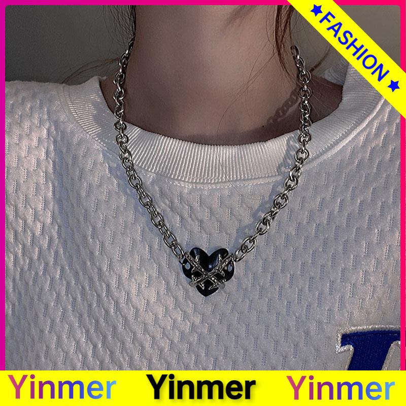 COD✨ Hip Hop Duri Cinta Kalung Fashion Wanita Manis Keren Tinggi Dingin Temperamen Leher Klavikula Rantai-Yinmer