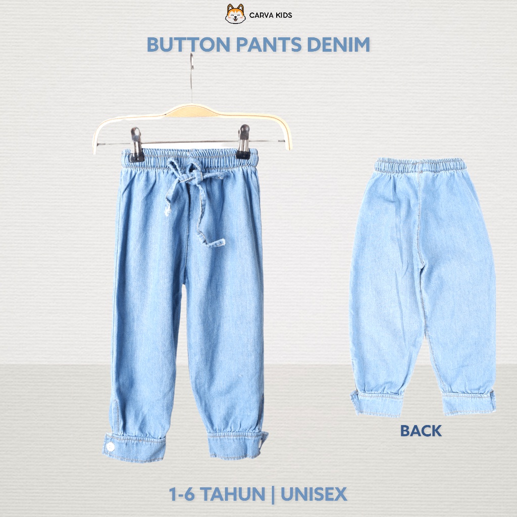 CELANA PANJANG CARVA JEANS JOGGER ANAK KANCING BUTTON POLOS BESTSELLER LUCU IMUT