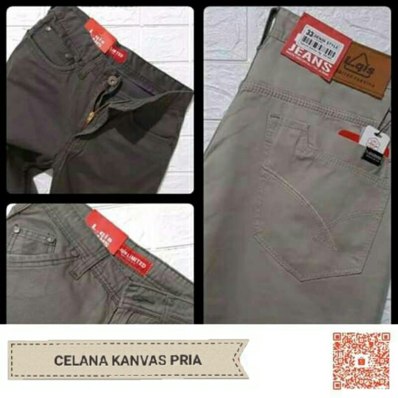 PROMO!! Celana panjang bahan kanvas pria /original standar reguler size 27-38