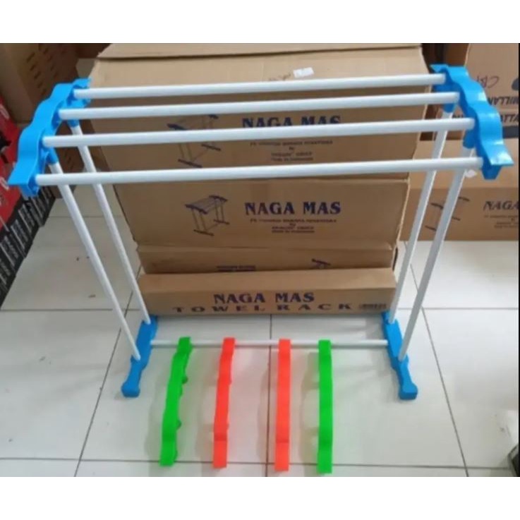 Rak Jemuran Handuk Serbaguna Towel Rack Mobile Portable Kamar Mandi Ok - Merah Muda