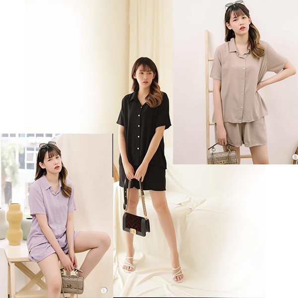 Set Kemeja Korean Oversize Cute Basic