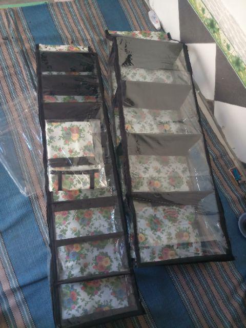 Paket Rak Gantung 3in1 Organizer Motif Bunga Full Resleting Alas Triplek