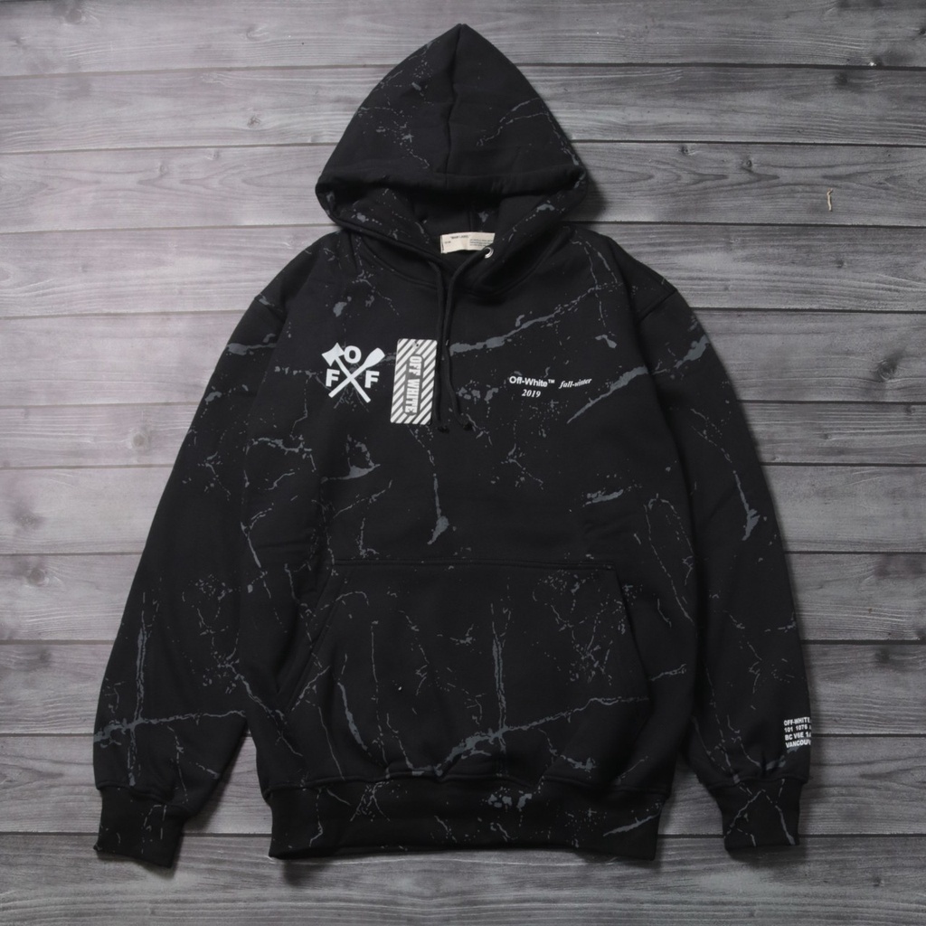 HOODIE OFF WHITE FULL TAG & LABEL | JAKET SWEATER HOODIE HYPEBEAST OFF WHITE MARBLE PREMIUM AUTHENTI