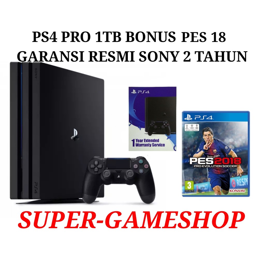 PS4 PRO 1TB Free PES 2018 Garansi Sony asia