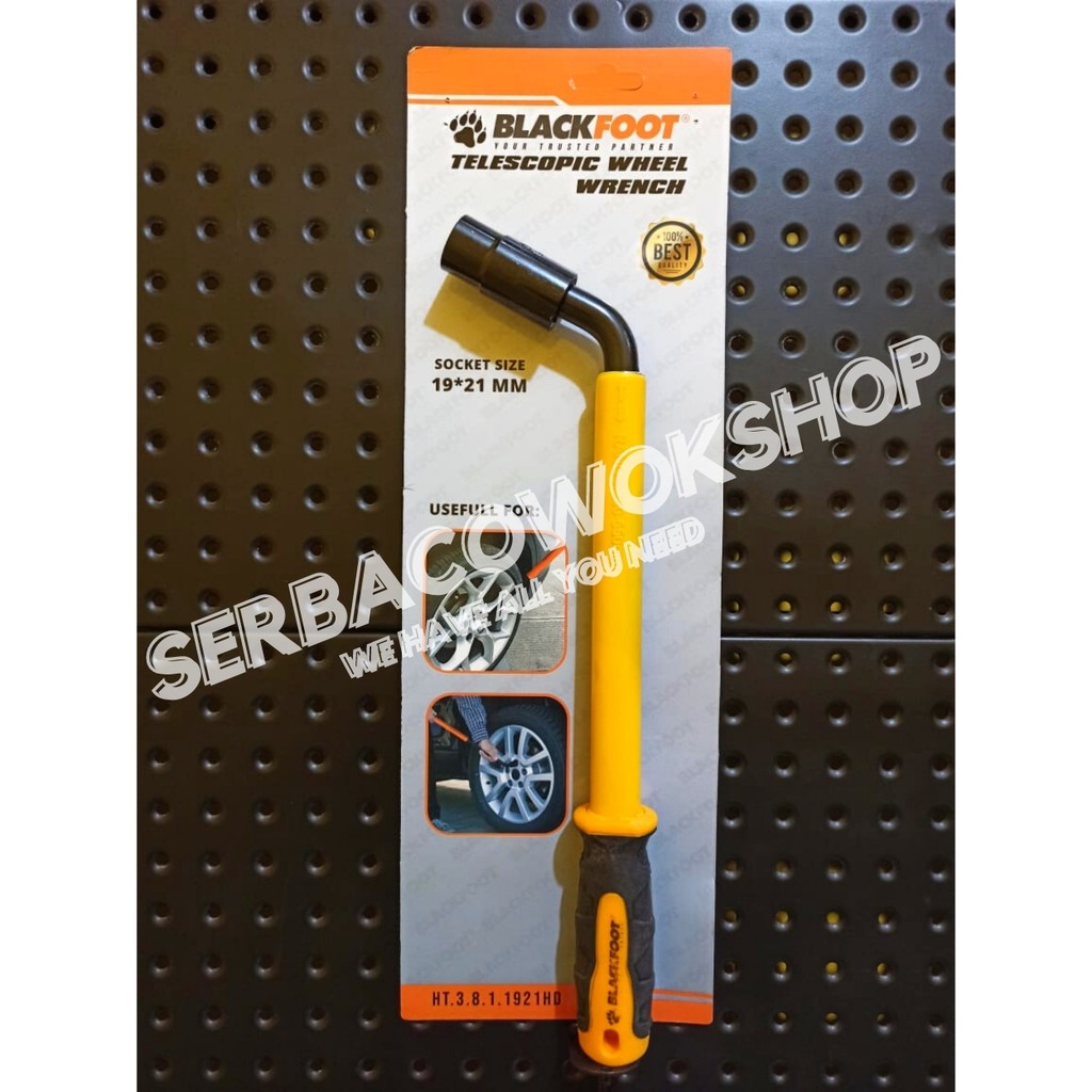 Blackfoot Kunci Roda Mobil Tarik Hitam Wheel Master Wrench 19 x 21 mm Panjang Pendek 550mm Termurah