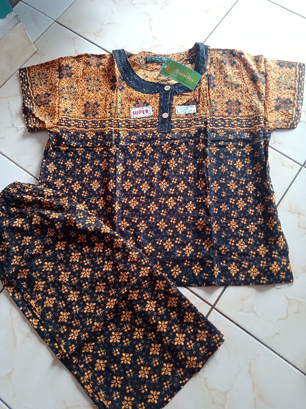 Stelan Kulot Super Batik Sogan Merk Kencana Ungu Label Ijo (kui)