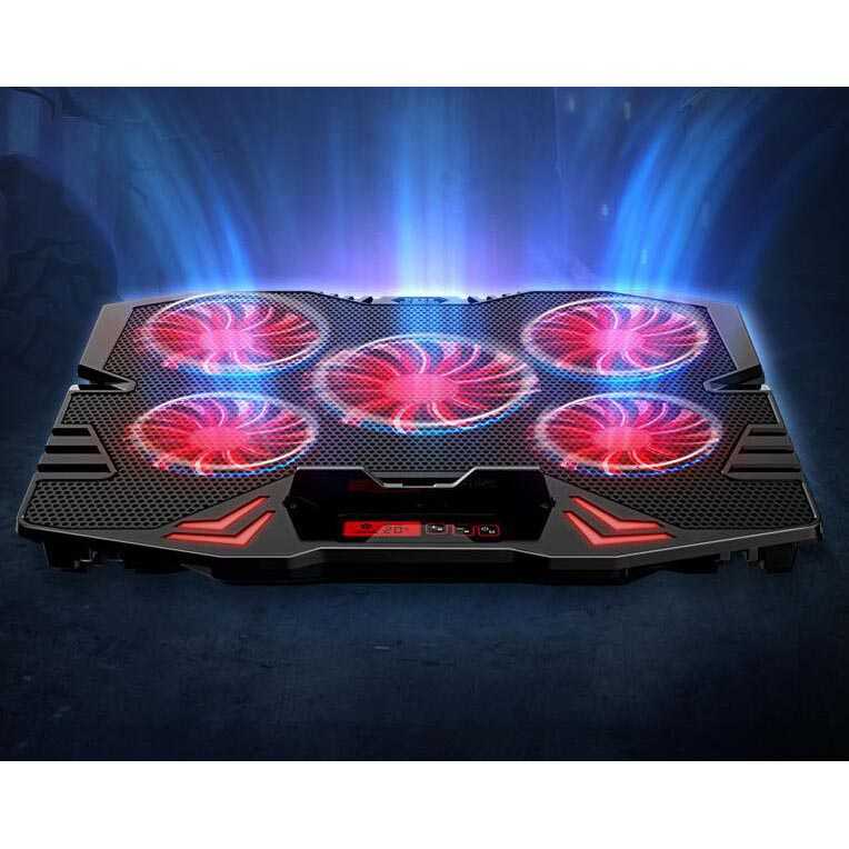 Cooling Pad FAN Laptop 5 Kipas Pendingin Notebook Laptop Gaming Original / Silence Silent Noise Tidak Berisik Kipas Angin Kuat Pendingin Laptop Anti Panas Anti Overheat / Coolingpad Mesin Pendingin Laptop Game Bahan Plastik Berkualitas Awet