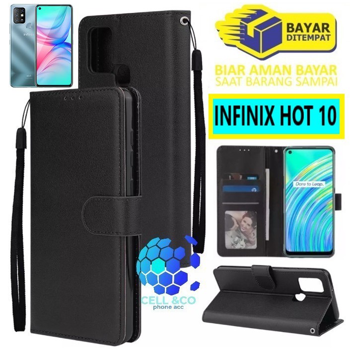 Flip cover INFINIX HOT 10 Flip case buka tutup kesing hp casing flip case Premium leather wallet