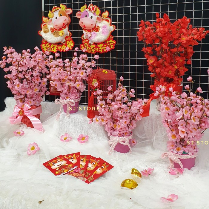 

Pohon hiasan sakura dekorasi imlek
