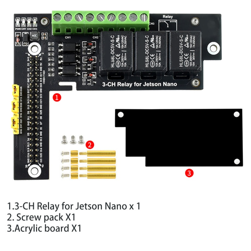 Btsg Papan Ekspanding Kontrol RELAY 3salur Untuk Isolasi Optocoupler RELAY JETSON NANO 3-CH Dengan Kop GPIO Untuk Jet
