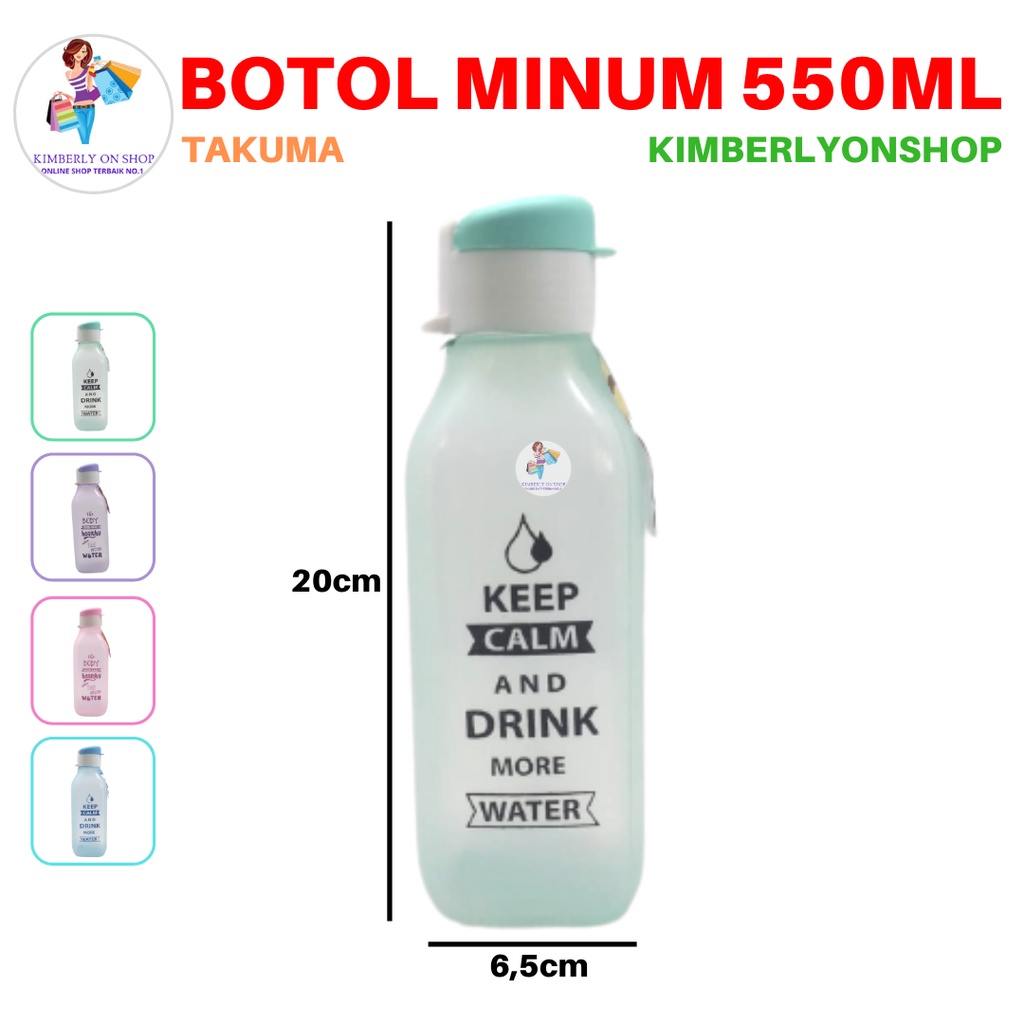 Botol Minum Segi Tempat Air Minum Anak Sekolah Botol Air 550 Ml Takuma