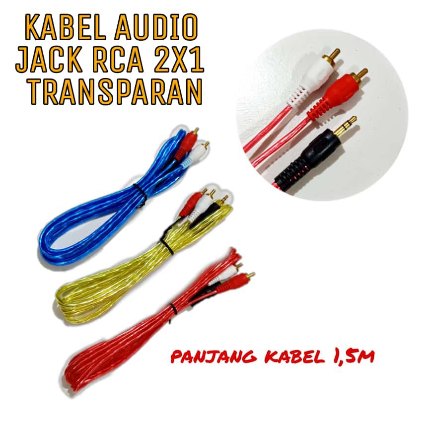 KABEL JEK TRANSPARAN 2*1*1,5M MURAH