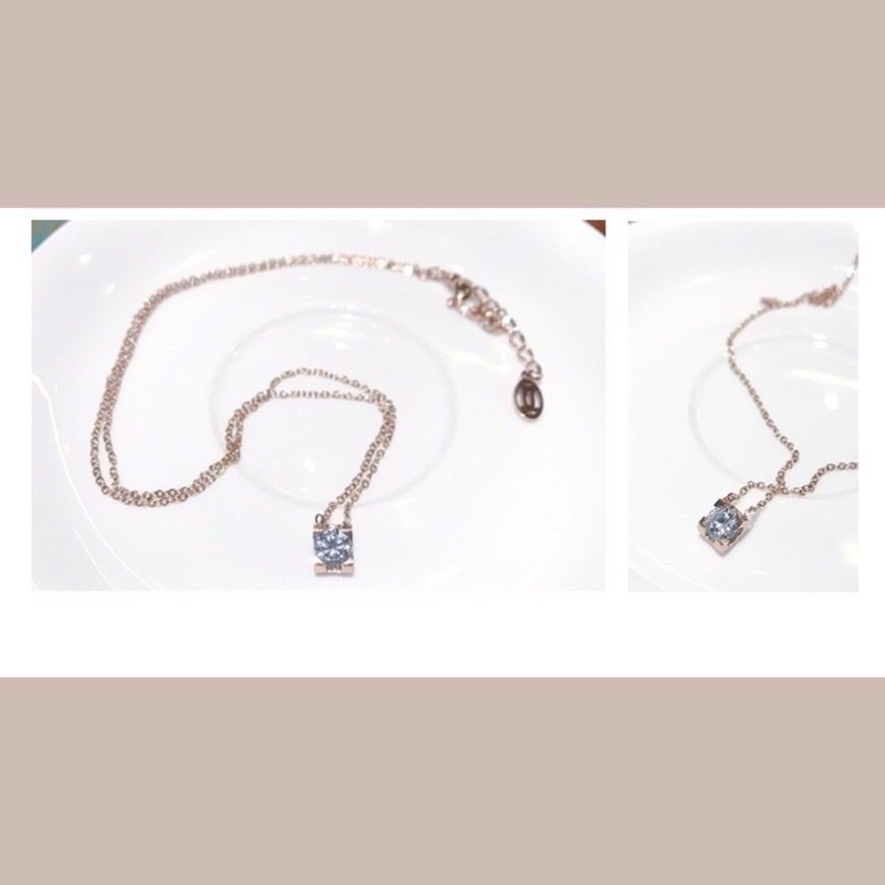 TERMURAH!!! Kalung &amp; Anting Solitaire Diamond Mata Satu Titanium