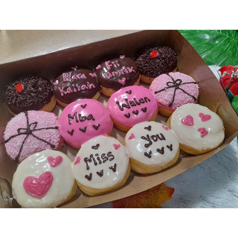 Donat ultah stroberry/Kue ultah anak perempuan/kue ulang tahun/Donat kekinian