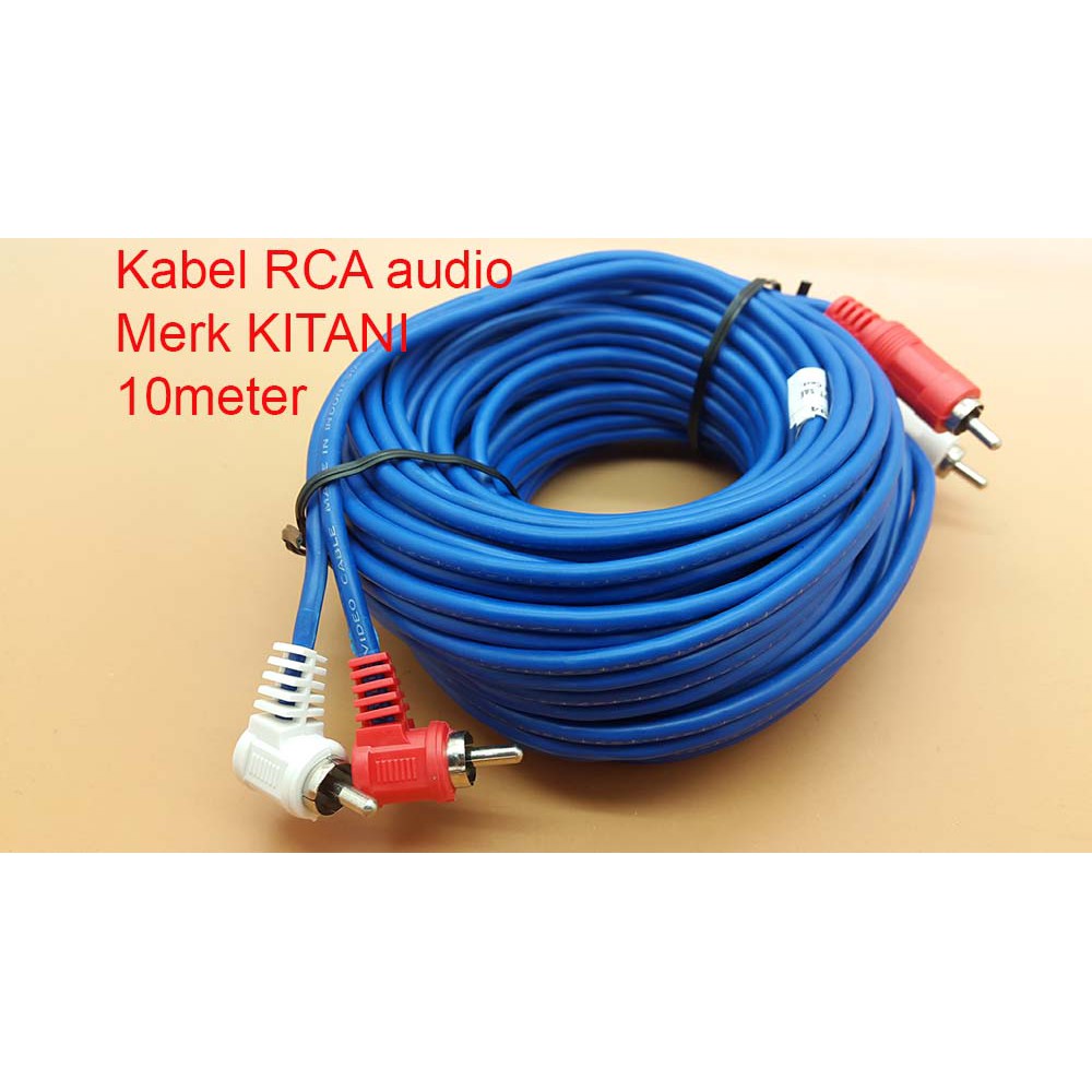 Kabel AUDIO RCA 2 K 2 Male Merk KITANI ( Cable RCA ) Panjang 10m