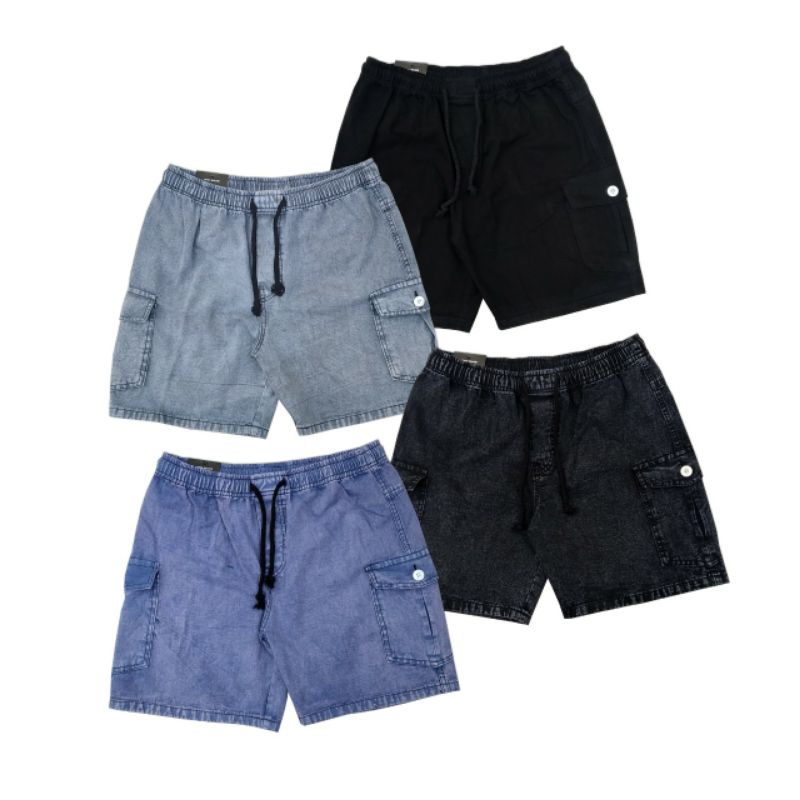 Celana Pantai Surfing Cargo Pendek Jeans Laki laki Diatas Lutut Kolor Kargo Pendek Jens Pria Clana Pendek Jeans Kolor Distro Premium Ukuran M L XL