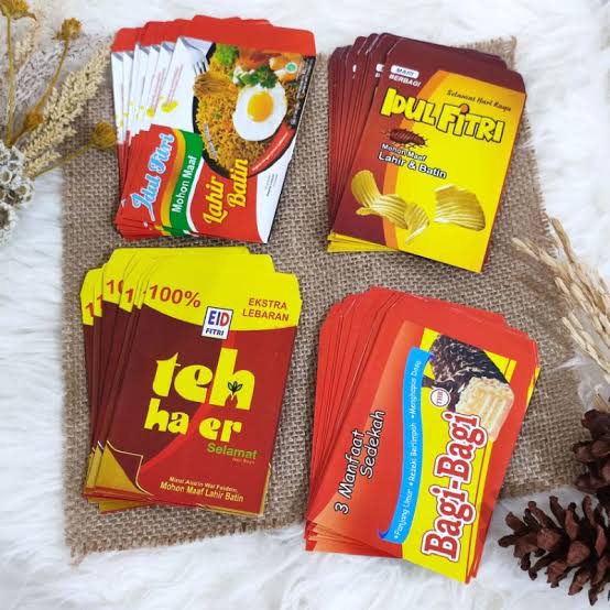 Angpao Lebaran Unik Gambar Snack Isi 10 Lembar