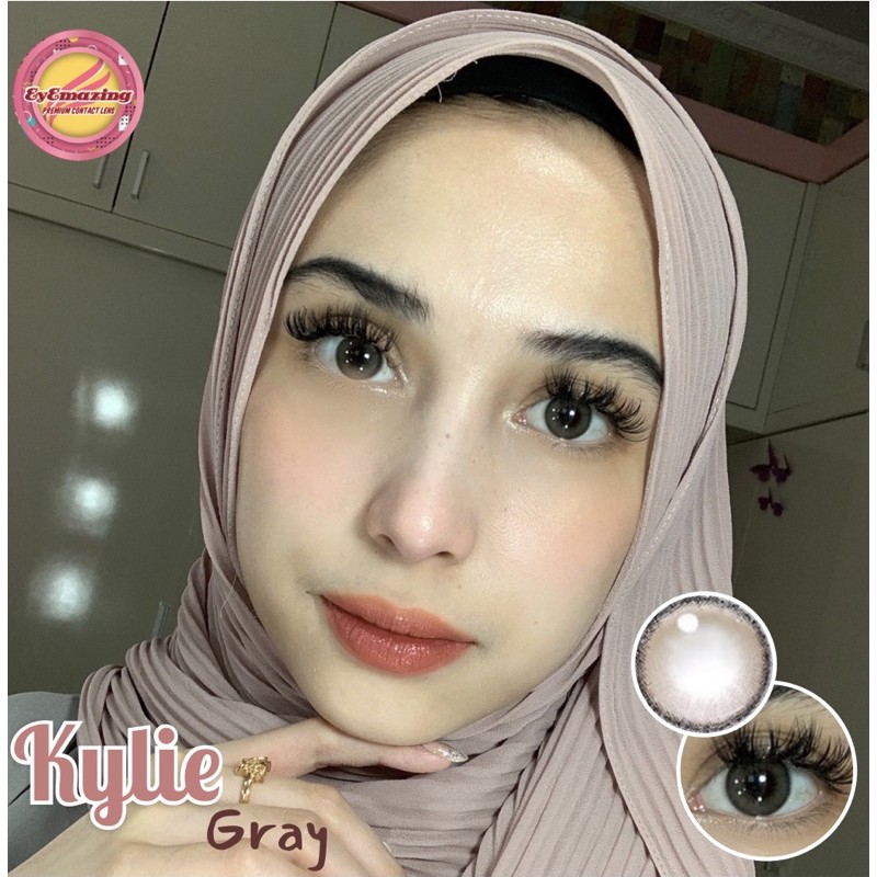 EYEMAZING Softlens - KYLIE Gray / Grey / Abu Normal Minus Beda Minus