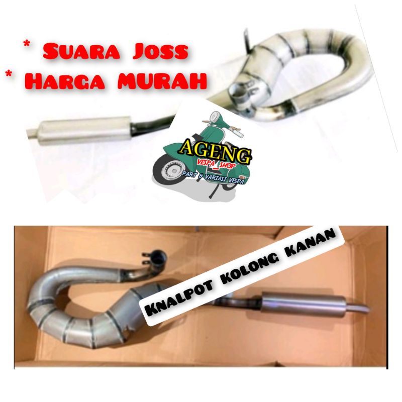 TERMURAH   KNALPOT VESPA RACING KOLONG KANAN knalpot vespa px super sprint excel ps dkk