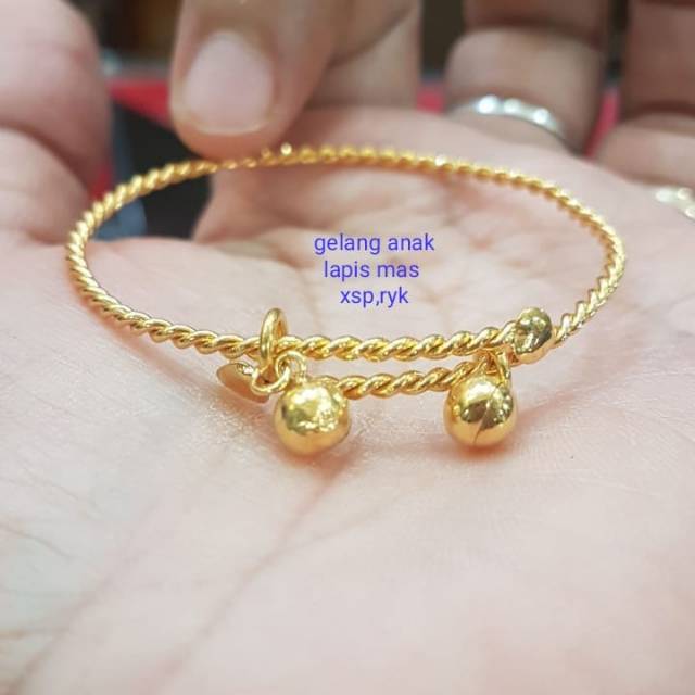 Gelang anak replika emas, free size bisa mulai bayi-5thn