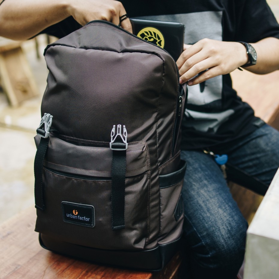 ROUTE BROWN |Urban Factor x FORIND| Tas Ransel Punggung Ori Bag Pria Wanita Backpack Baru Gunung New