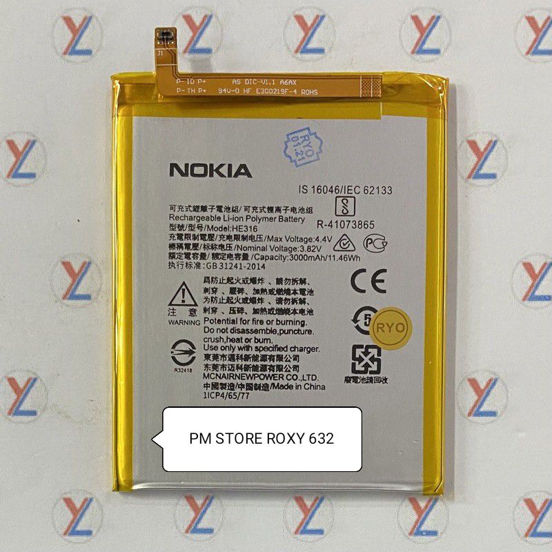 BATTREY BARU HP BATERAI NOKIA 6 / HE316 /HE317 ORIGINAL