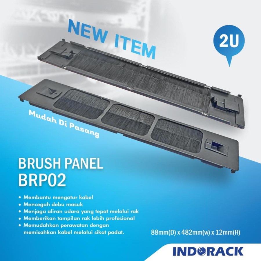 BLANK PANEL WITH BRUSH 2U INDORACK BRP02