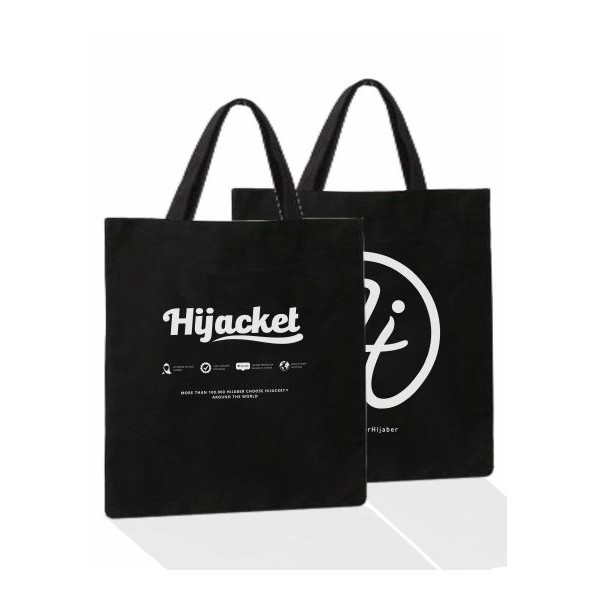 Jaket Tebal Wanita Hijab Hijacket Basic Black Hijaket Hoodie Original Model Polos Panjang-Totebag