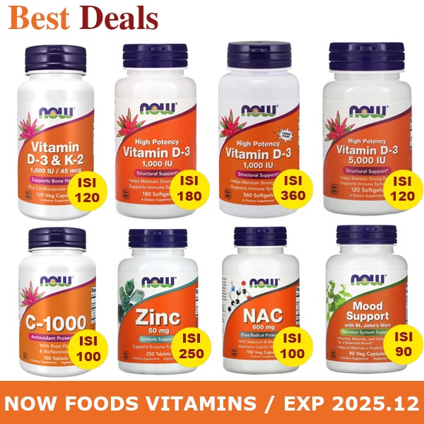 NOW FOODS VITAMIN D3 1000 ISI 180 / NOW FOODS VITAMIN D3 5000 120 / NOW FOODS VITAMIN D3 1000 ISI 36