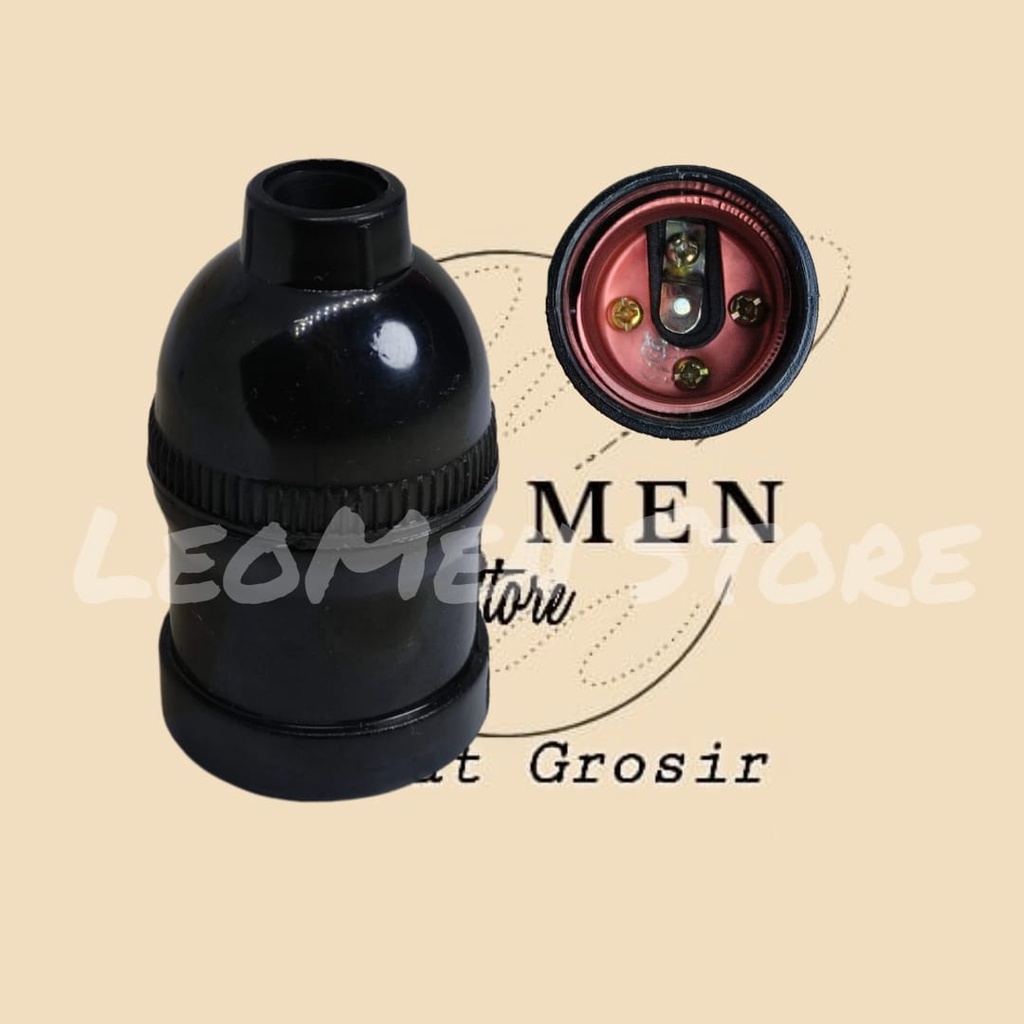 Fiting Lampu Gantung~Fitting Gantung~Drat Kuningan~E27~HITAM~BARU