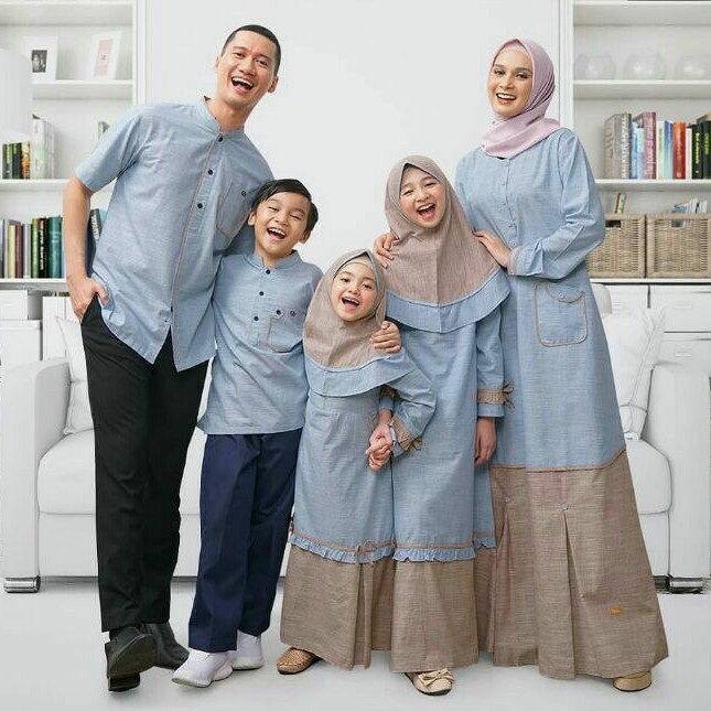 Baju Couple Family Lebaran REISA Sarimbit Keluarga Hajatan Kondangan gamis Couple set keluarga
