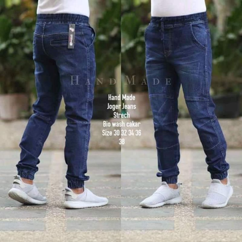 celana jeans joger pria sobek2 tipis