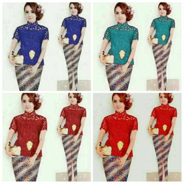 SETELAN KEBAYA EMILY.ATASAN BRUKAT+ROK KATUN RAYON.