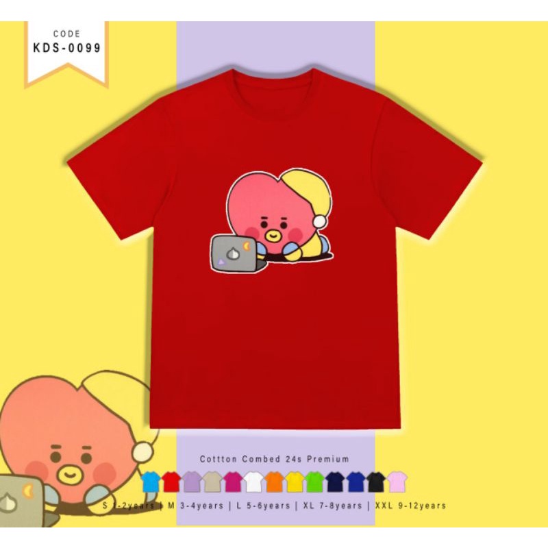 KAOS ANAK-ANAK BT21 LUCU/T-SHIRT KIDS BT 21 CEWE COWO