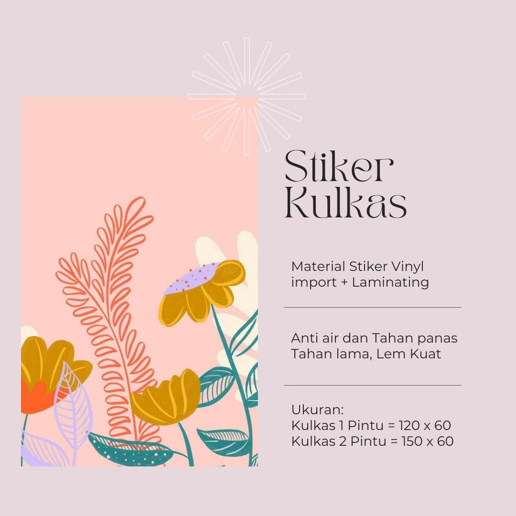 Stiker Kulkas 1 Pintu dan 2 Pintu motif Minimalist kode MT-56 - FX