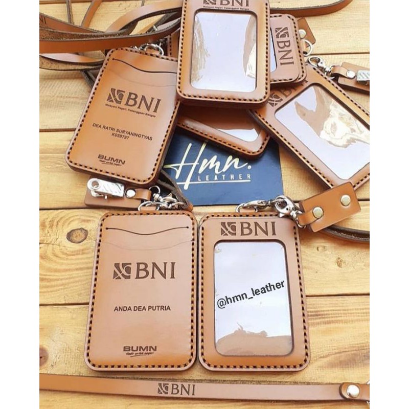 Jual ID Card holder kulit asli gantuangan idcard kulit case nama tage kulit termurah id card