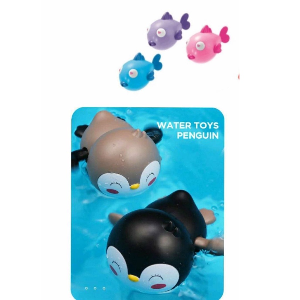 MAINAN MANDI Anak Bayi - Shower Toys for Baby Motif penguin kepiting kurakura ikan duck chn