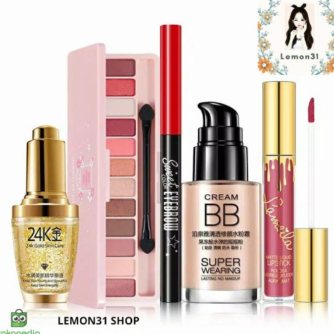 Best Product Bioaqua Paket Makeup Dapet 5Produk Set Kosmetik Bb Cream Eyeshadow - Paling Diminati