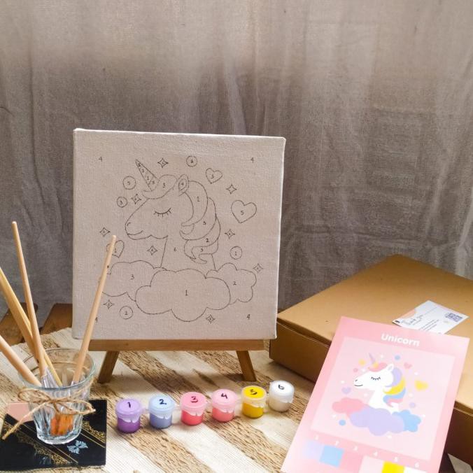 

Painting kit by numbers Unicorn - Paket 4