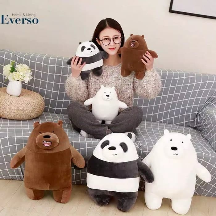 Boneka We Bare Bears Boneka Panda Kecil Imut Murah Boneka Beruang Ice Bare Bear Sedang Lembut