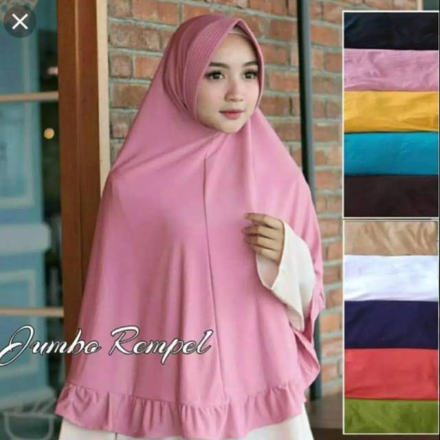 Jilbab kerudung jersey tebal jumbo