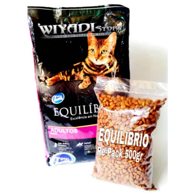 Makanan Kucing Equilibrio Dewasa [Re-Pack 500gr]