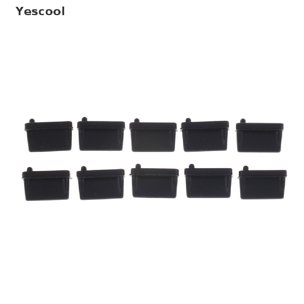 Yescool 10pcs Cover Plug USB Tipe A Female Anti Debu Bahan Karet Warna Hitam