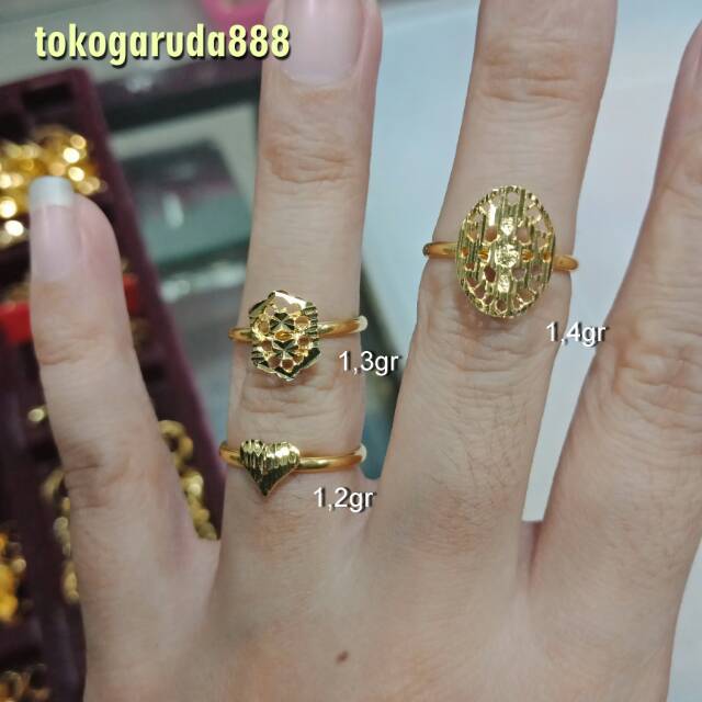 Cincin asli kadar 700 lokal 65% 0,5 1 g gr gram pita love rantai kerawang 8 9 10 11 12 13 14 15 16