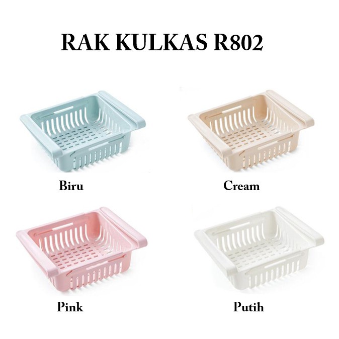 Rak Kulkas Multifungsi Stroage Box Rak Laci Kulkas Organizer Sliding Kotak Penyimpanan Dalam Kulkas