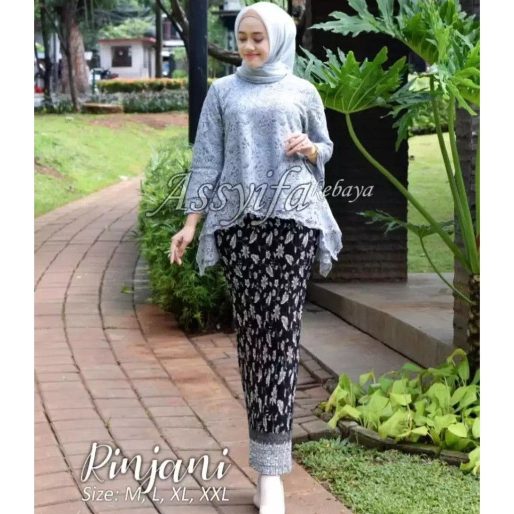 Setelan Kebaya Modern Hijab Remaja Style Modis Cantik brukat KEBAYA RINJANI ROK PRISKET