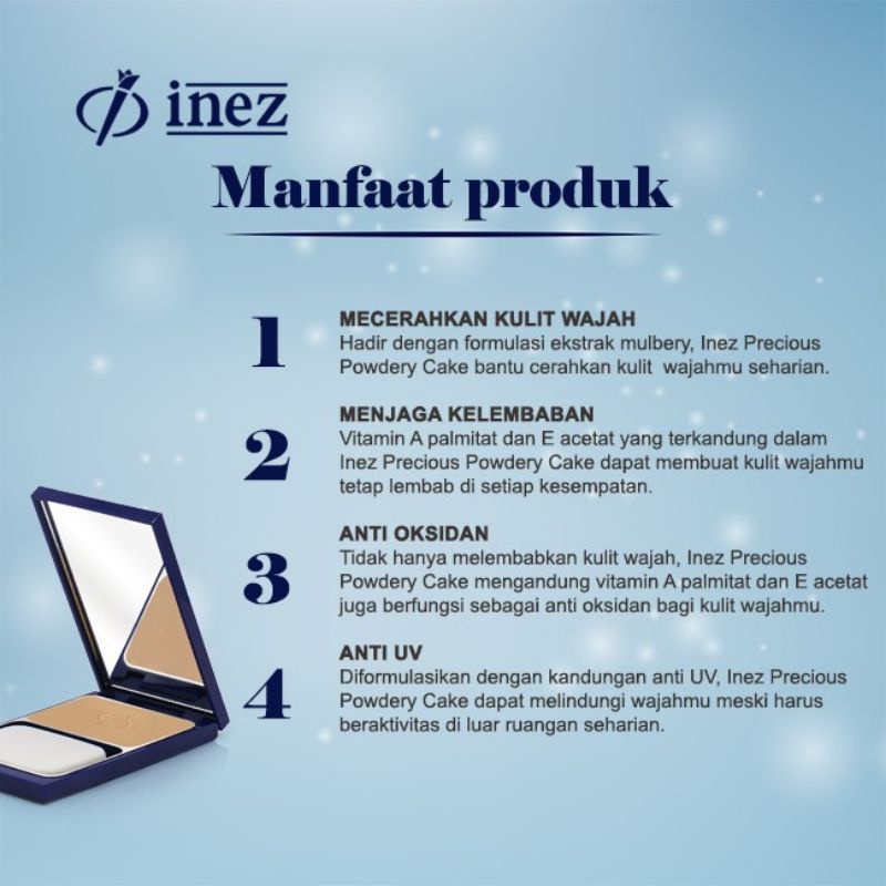 BEDAK INEZ Precious Powdery Cake/Pakai Tempat Kaca/ 100% 0RIGINAL INEZ