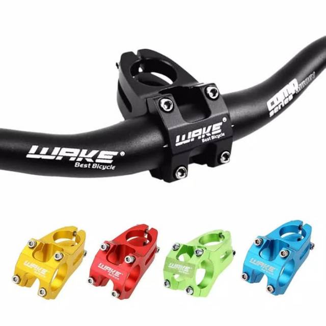Paket Stang Stem Handlebar Sepeda MTB Original Merek Wake