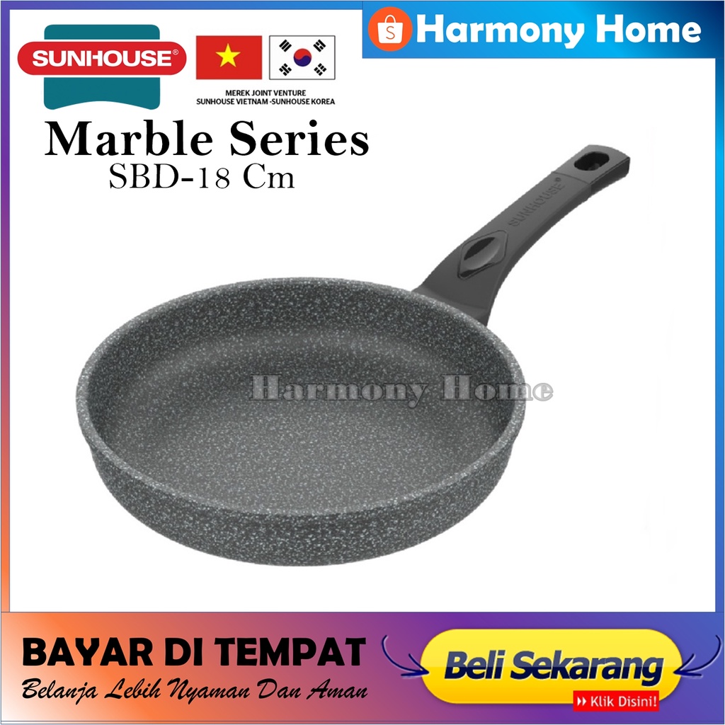 Frypan Marble Sunhouse 18 Cm SBD-18 Cm / Teknologi Korea / Penggorengan / Frypan Marble / Penggorengan Anti Lengket Maifan terbaru